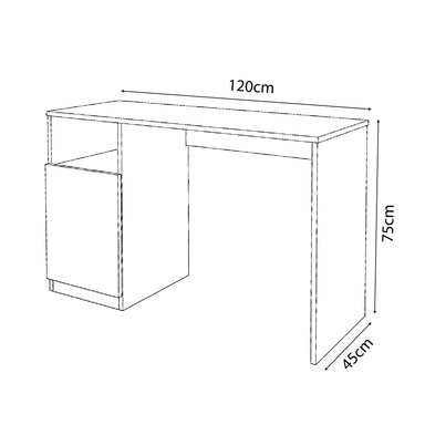 ESCRITORIO MOVENDA MUEBLES SIMONE 120 CM X 45 CM GALES 1 PUERTA - 5