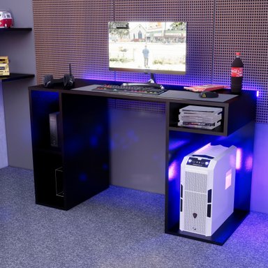 ESCRITORIO GAMER MOVENDA MUEBLES GAMER NR01 49 CM X 120 CM NEGRO NR 01 - 2