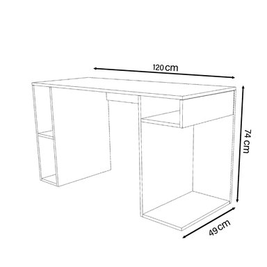 ESCRITORIO GAMER MOVENDA MUEBLES GAMER NR01 49 CM X 120 CM NEGRO/ROJO NR 01 - 5