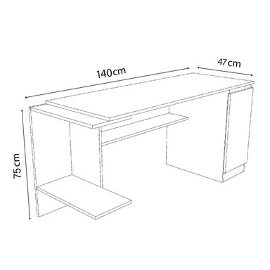 ESCRITORIO GAMER MOVENDA MUEBLES GAMER NR02 47 CM X 140 CM NEGRO/ BLANCO NR 02 1 PUERTA - 6