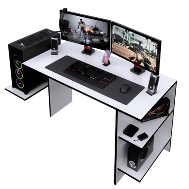 ESCRITORIO GAMER NR 09 136CM MOVENDA BLANCO - 3