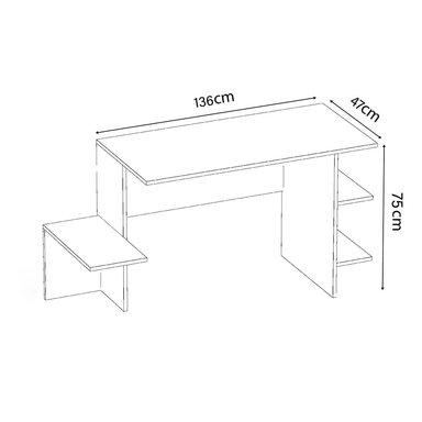 ESCRITORIO GAMER NR 09 136CM MOVENDA BLANCO - 5