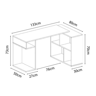 ESCRITORIO GAMER MOVENDA MUEBLES GAMER NR11 80 CM X 133 CM NEGRO/ROJO EN L XCM NR 11 - 5