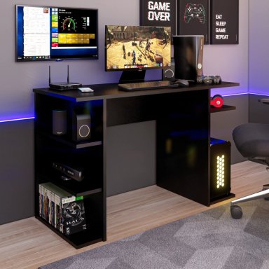 ESCRITORIO GAMER MOVENDA MUEBLES GAMER 12 120 CM X 50 CM NEGRO