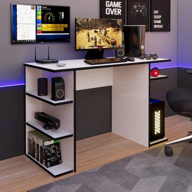 ESCRITORIO GAMER NR 12 120CM MOVENDA BLANCO