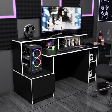 ESCRITORIO GAMER NR 13 150CM MOVENDA NEGRO - 1