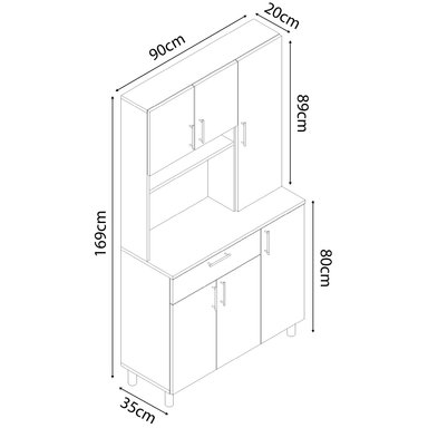 MUEBLE DE COCINA MOVENDA MUEBLES ANA 1 CAJÓN 90CM MOVENDA BLANCO - 4