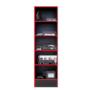 ESTANTE GAMER NR 01 177X52CM NEGRO/ROJO - 1