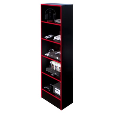 ESTANTE GAMER NR 01 177X52CM NEGRO/ROJO - 5