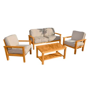 SET JUEGO TERRAZA MOVENDA MUEBLES GAVIOTA 4 PERSONAS MESA MADERA - 2