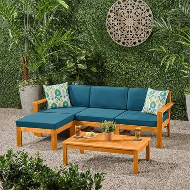 SET JUEGO TERRAZA MOVENDA MUEBLES DROMAS 3 PERSONAS MESA MADERA - 1