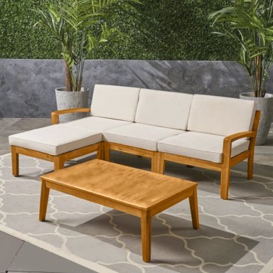 SET JUEGO TERRAZA MOVENDA MUEBLES CISNE 3 PERSONAS MESA MADERA