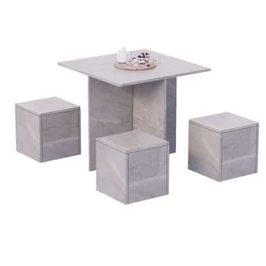 JUEGO COMEDOR MOVENDA MUEBLES CARTAGENA GRIS 4 PERSONAS MOVENDA IBIZA