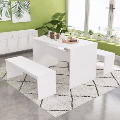 JUEGO DE COMEDOR MEDELLIN 4 PERSONAS MOVENDA BLANCO - 2