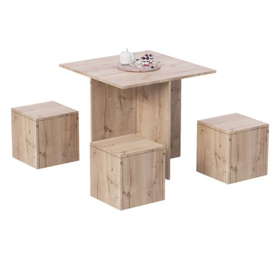 JUEGO COMEDOR MOVENDA MUEBLES CARTAGENA BEIGE 4 PERSONAS MOVENDA