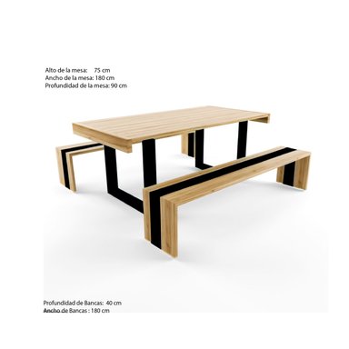 JUEGO COMEDOR MOVENDA MUEBLES LETICIA 4 PERSONAS MADERA - 4