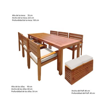 JUEGO COMEDOR MOVENDA MUEBLES BOGOTA 8 PERSONAS MADERA - 3