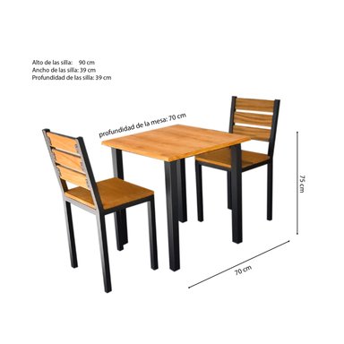 JUEGO DE COMEDOR BELLO 2 PERSONAS MOVENDA - 3