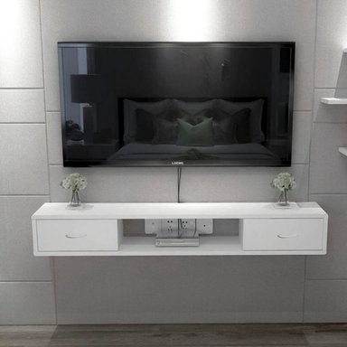 MESA DE TV MOVENDA MUEBLES CAMBARA 50' MOVENDA JALADOR OVALADO BLANCO - 2