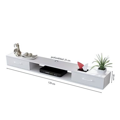 MESA DE TV MOVENDA MUEBLES CAMBARA 50' MOVENDA JALADOR OVALADO BLANCO - 4