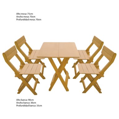 JUEGO COMEDOR MOVENDA MUEBLES PALMIRA 4 PERSONAS MADERA - 3