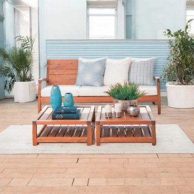 SET JUEGO TERRAZA MOVENDA MUEBLES HALCON 3 PERSONAS MESA MARRON