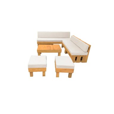 SET JUEGO TERRAZA MOVENDA MUEBLES FALCO 6 PERSONAS MESA MARRON - 3