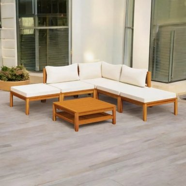 SET JUEGO TERRAZA MOVENDA MUEBLES ALCEDO 5 PERSONAS MESA MARRON