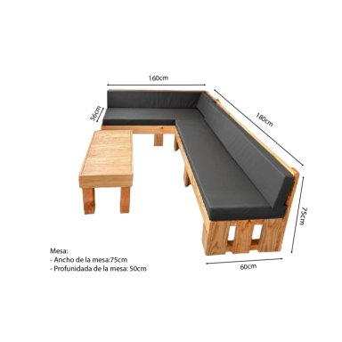 SET JUEGO TERRAZA MOVENDA MUEBLES MARTIN 5 PERSONAS MESA MARRON - 3