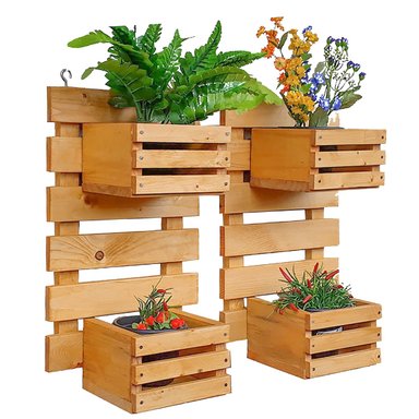 MACETERO MOVENDA MUEBLES CARMIN MADERA DOBLE