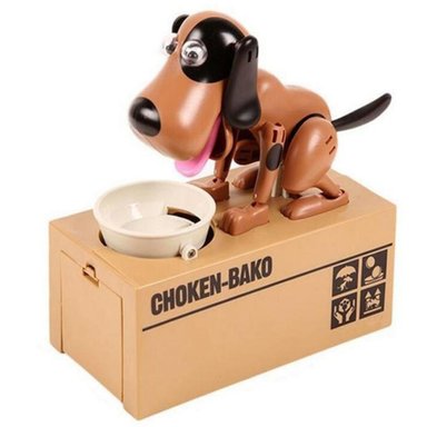 ALCANCIA ELECTRONICA PERRITO AHORRADOR CHOKEN - BAKO COLOR MARRON CON NEGRO
