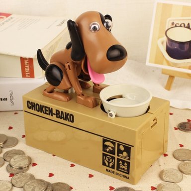 ALCANCIA ELECTRONICA PERRITO AHORRADOR CHOKEN - BAKO COLOR MARRON CON NEGRO - 2
