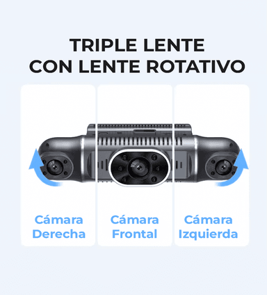 CÁMARA DE AUTO DASH CAM TRIPLE LENTE - 4