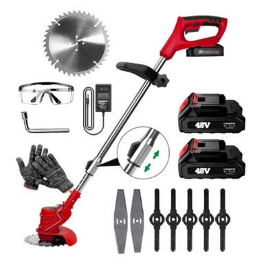 CORTADORA DE CESPED GRAS INALÁMBRICA PODADORA DESMALEZADORA  COLOR ROJO