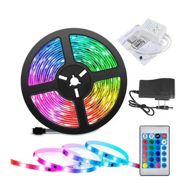PACK 2 TIRAS LED TIRA 5050 RGB 5 METROS IP64 CINTA CONTROL REMOTO