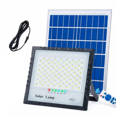 LAMPARA 100W 12 000 MAH MAS PANEL SOLAR Y CONTROL REMOTO