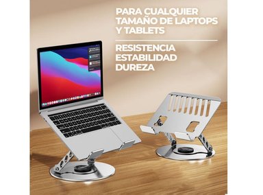 SOPORTE DE ALUMINIO GIRATORIO ALTA CALIDAD PARA LAPTOPS Y TABLETS HASTA 17' - 2