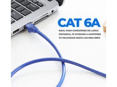 CABLE DE RED ETHERNET DE 20 METROS CAT6A AZUL - 4
