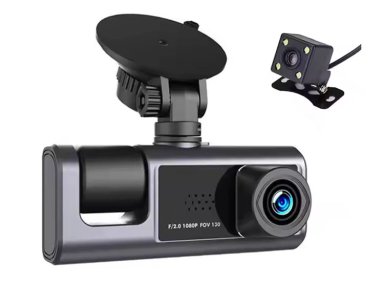 CAMARA DE AUTO GRABADORA DELANTERA Y TRASERA CON 3 LENTES 1080 HD