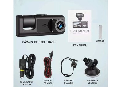 CAMARA DE AUTO GRABADORA DELANTERA Y TRASERA CON 3 LENTES 1080 HD - 4