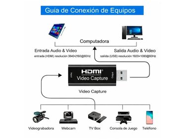 CAPTURADORA HDMI USB VIDEO CAPTURE FULL HD STREAMING - 3