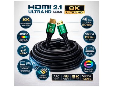 CABLE HDMI 2.1 ULTRA 8K HD HDR ALTA VELOCIDAD DE 5 METROS - 5