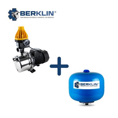 BOMBA AGUA BERKLIN PRESURIZADOR LINEAL TANQUE ESFERICO 1.5 HP 24 L ACERO INOXIDABLE