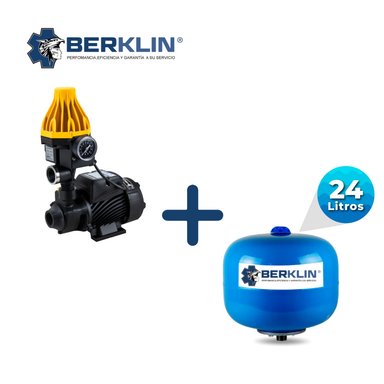 BOMBA PERIFÉRICA BERKLIN PRESURIZADOR LINEAL TANQUE ESFERICO 0.5 HP 24 L