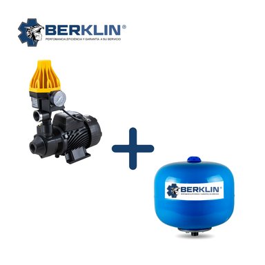 BOMBA PERIFÉRICA BERKLIN PRESURIZADOR LINEAL TANQUE ESFERICO 1 HP 24 L