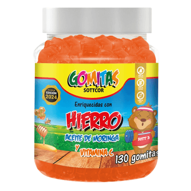 HIERRO PARA NIÑOS GOMITAS SOTTCOR 100GR TUTTI FRUTTI
