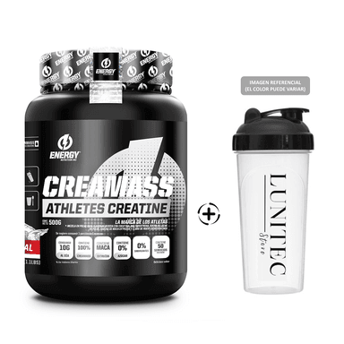 PROTEÍNA ENERGY NUTRITION POLVO CREATINA CREAMASS ATHLETES CREATINE 500G NATURAL+ SHAKER