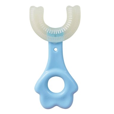 CEPILLO DE DIENTES PARA NIÑOS FORMA DE U 360 GRADOS AZUL