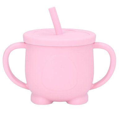 TAZA DE SILICONA ANTIDERRAMES CON SORBETE ROSADO