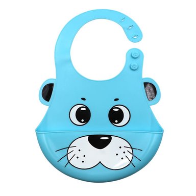 BABERO DE SILICONA PARA BEBÉ CELESTE